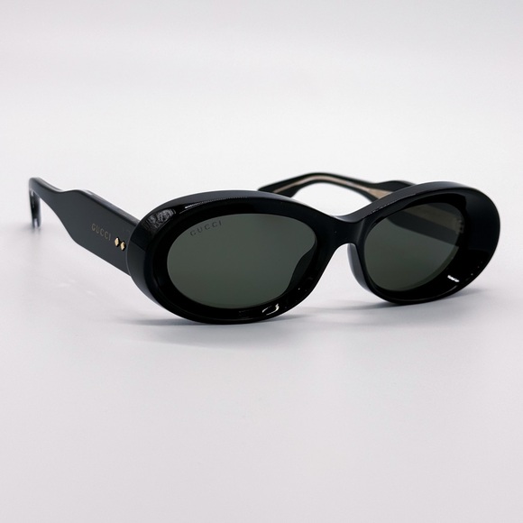 NEW GUCCI GG1527S 001 OVAL BLACK GREY WOMEN SUNGLASSES GUCCI - Picture 7 of 13